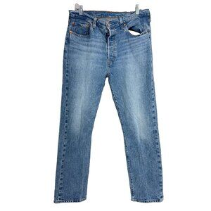 Levis Men 33x30 501 Button Fly Jeans Light Wash Whiskering Casual Everyday STAIN